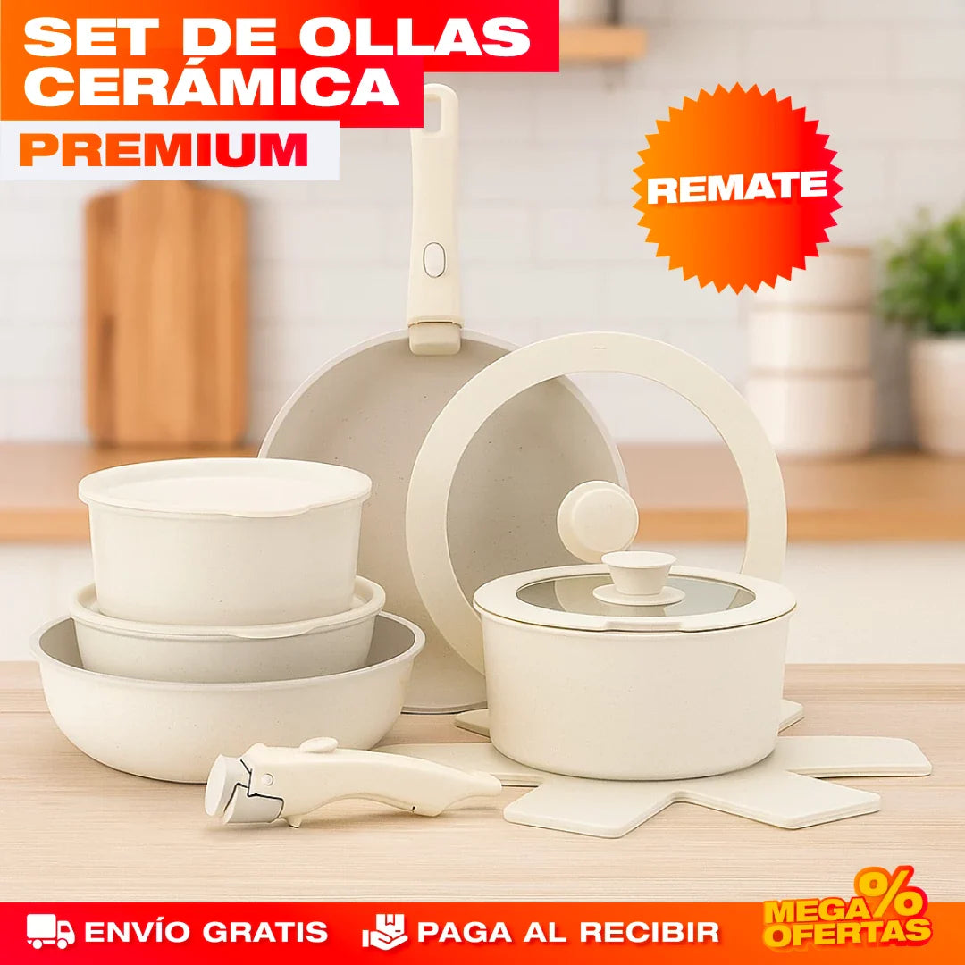 Set de Ollas de Cerámica Premium – 17 Piezas