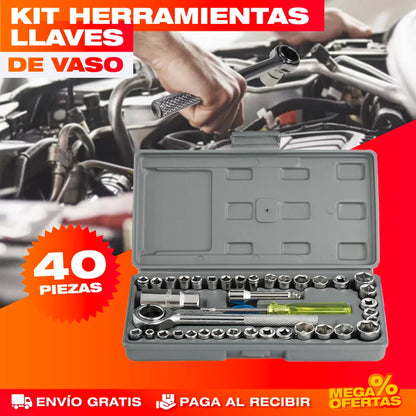 Set de Herramientas Llaves de Vaso y Copas – 40 Piezas