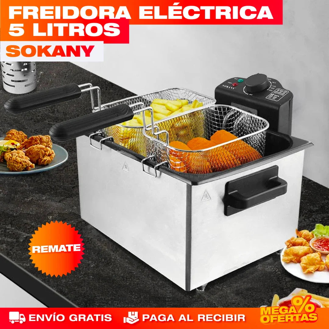 Freidora Eléctrica Sokany 5 Litros