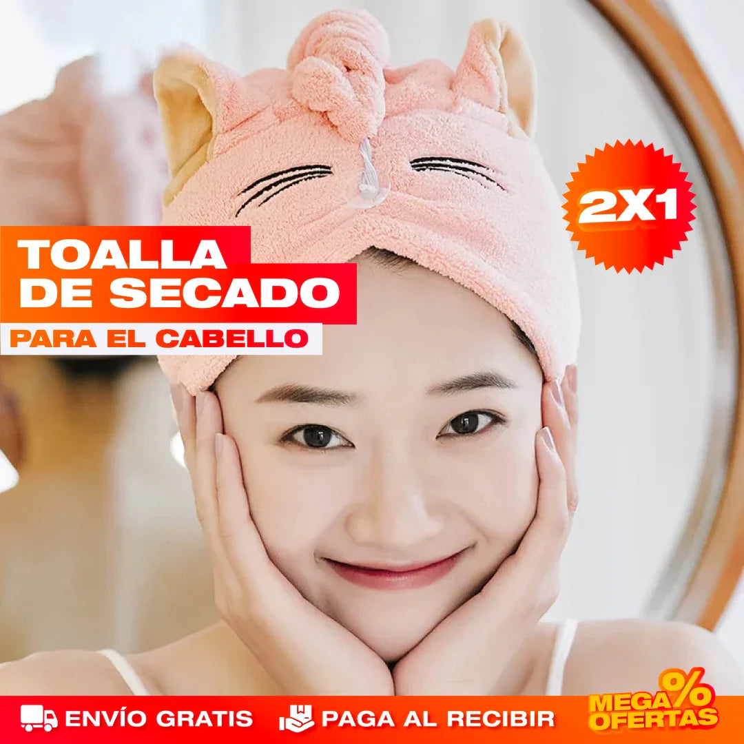 Toalla Gorro de Secado para Cabello – Promo 2x1