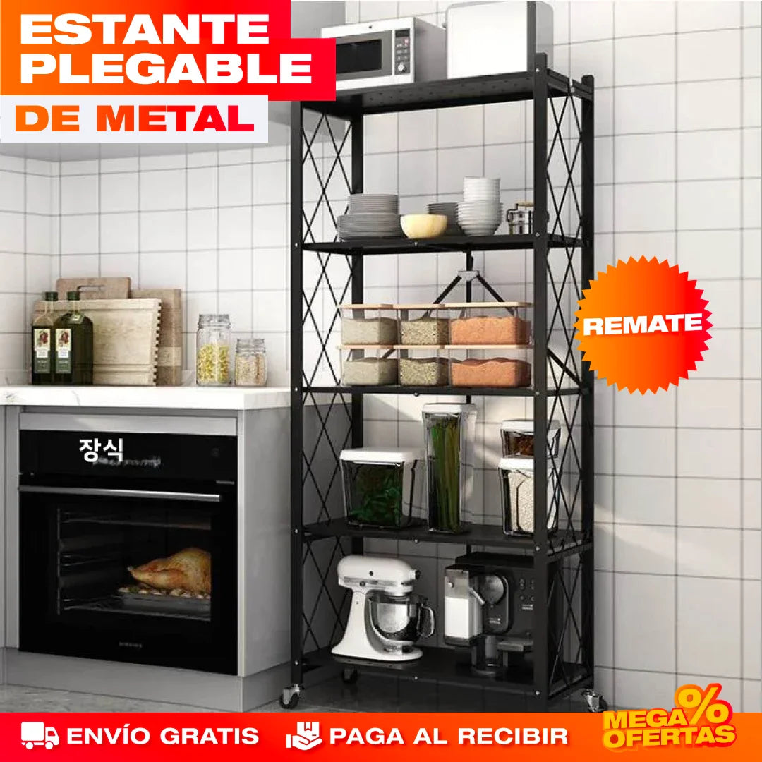 Estante Organizador Plegable de Metal – 5 Pisos