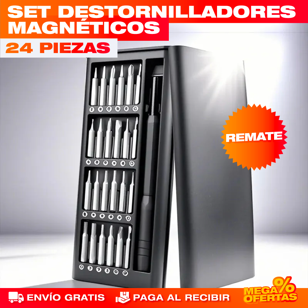 Set de Destornilladores Magnéticos – 24 Piezas