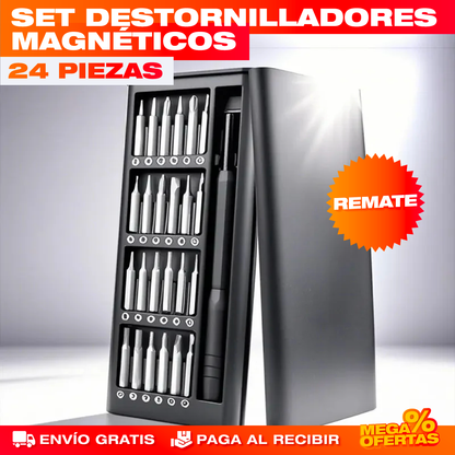 Set de Destornilladores Magnéticos – 24 Piezas