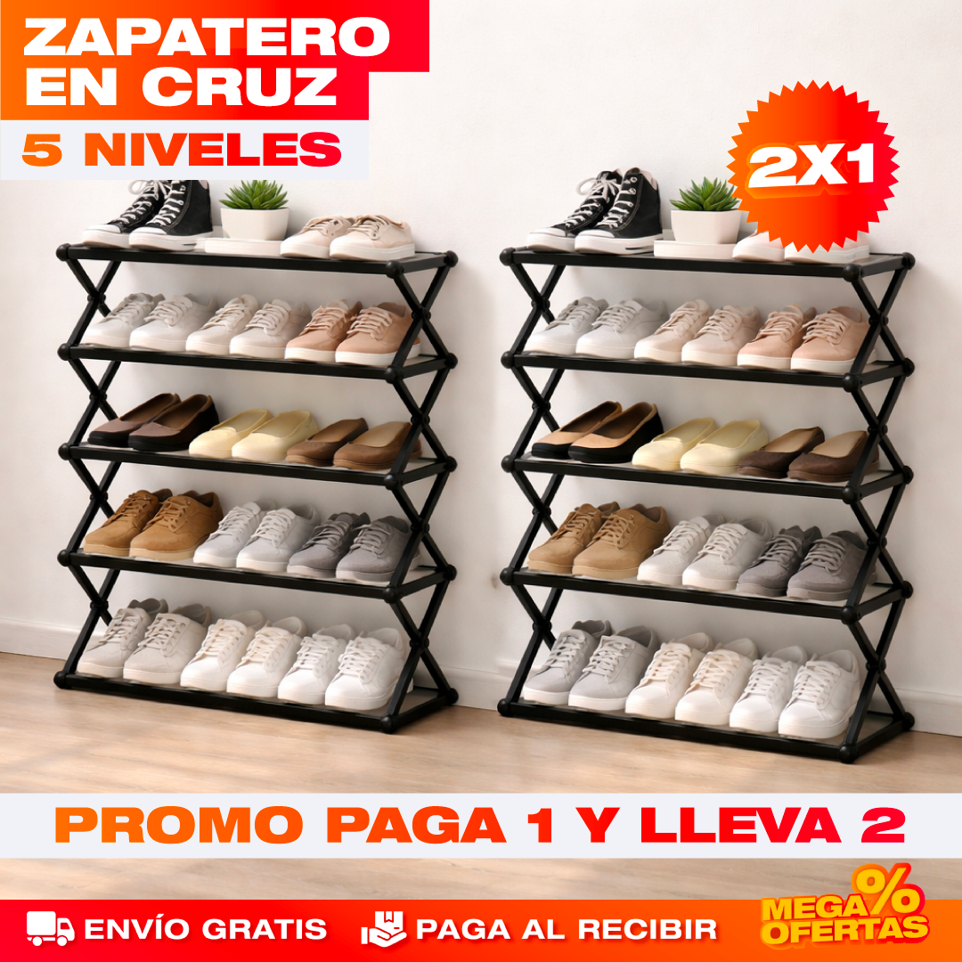 Zapatero Cruzado de 5 Niveles – Promo 2x1