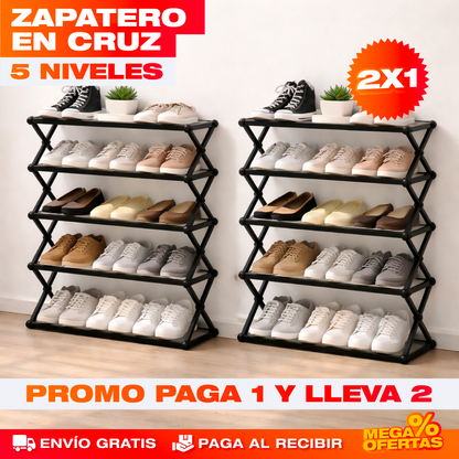 Zapatero Cruzado de 5 Niveles – Promo 2x1
