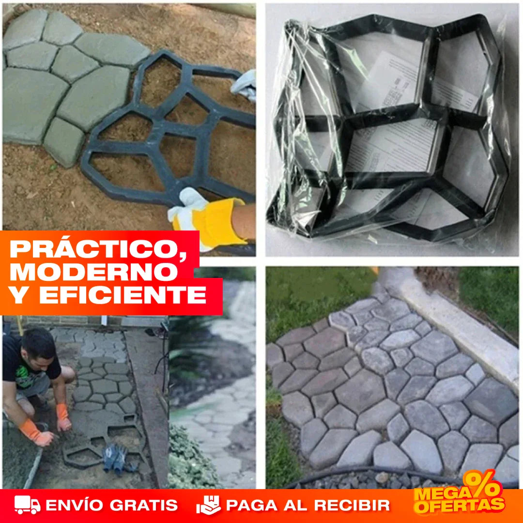 Molde Artesanal de Pavimento de Cemento para Jardín