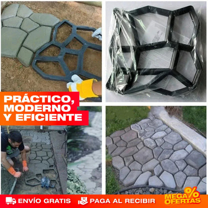 Molde Artesanal de Pavimento de Cemento para Jardín