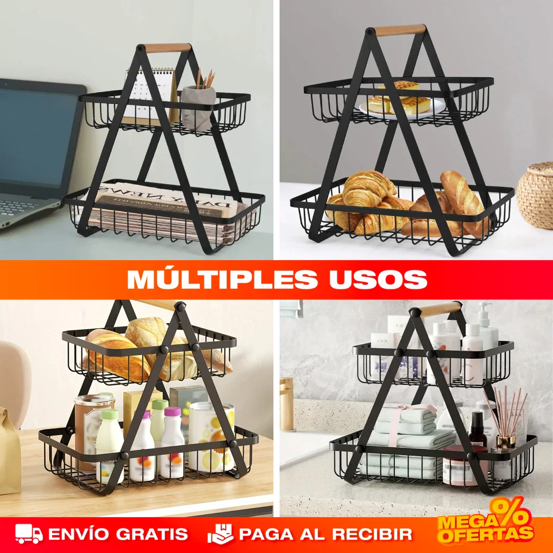 Organizador de Frutas de 3 Niveles – 3 Cestas