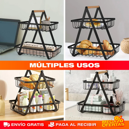 Organizador de Frutas de 3 Niveles – 3 Cestas