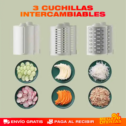 Rallador de Verduras Eléctrico 3 en 1