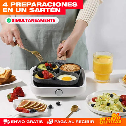 Sartén Antiadherente de 4 Puestos