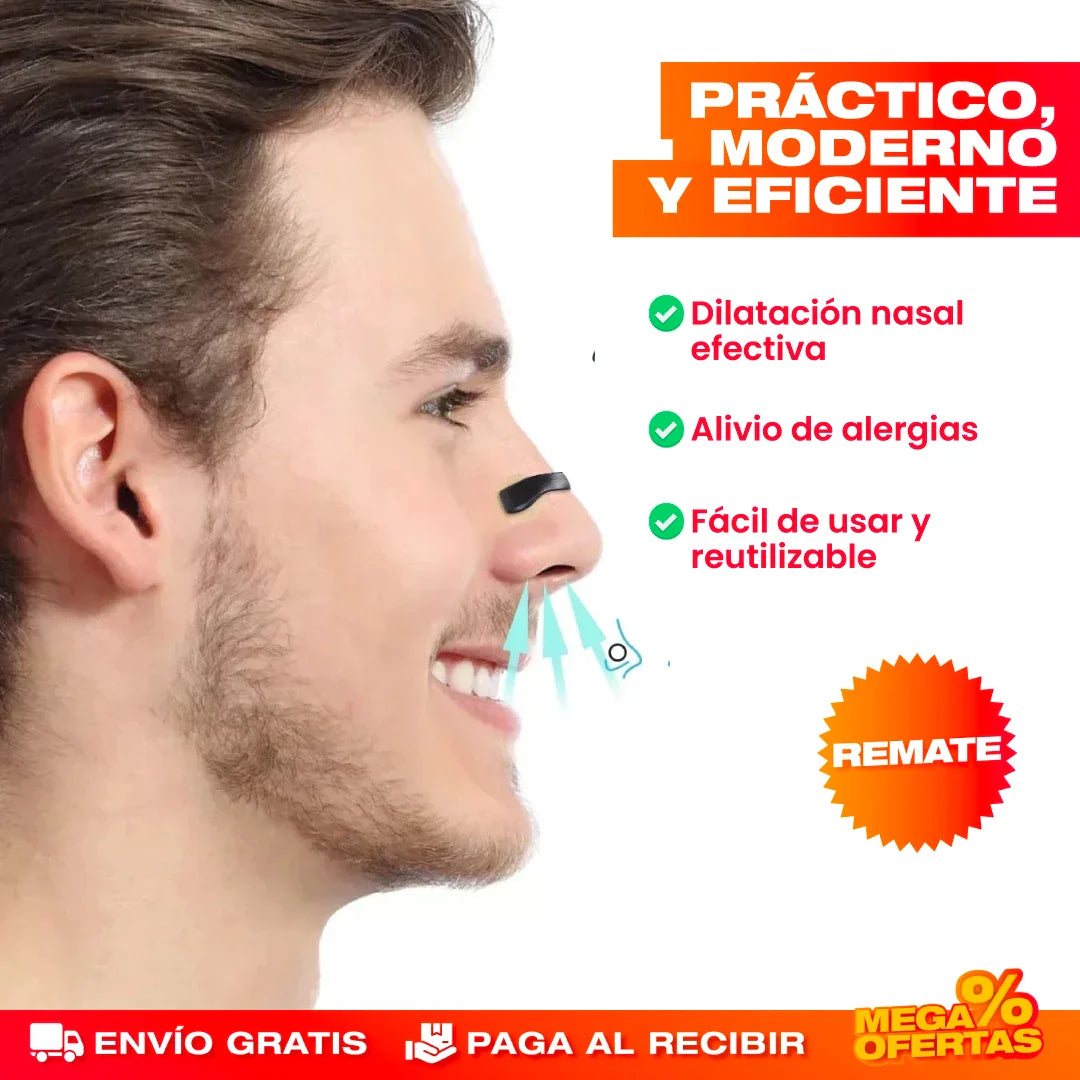 Tiras Nasales Magnéticas Antirronquidos y Deportivas
