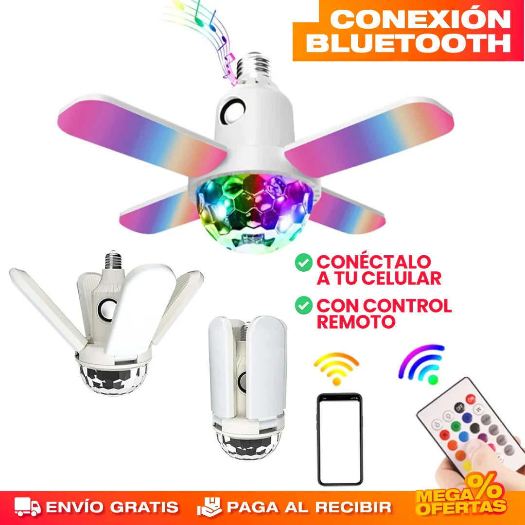 Bombilla LED Colorida y Parlante Bluetooth
