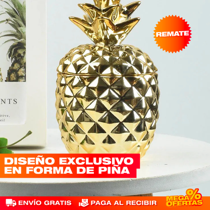 Juego de Cubiertos Dorado Forma de Piña – 24 Piezas