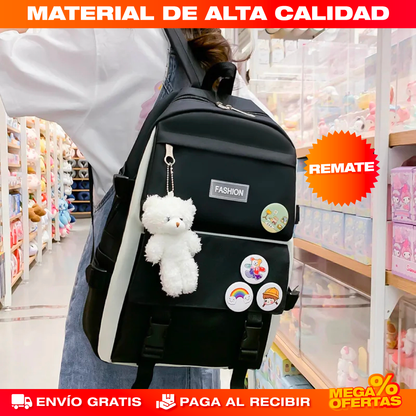 Maleta Escolar Unisex – Set 4 en 1