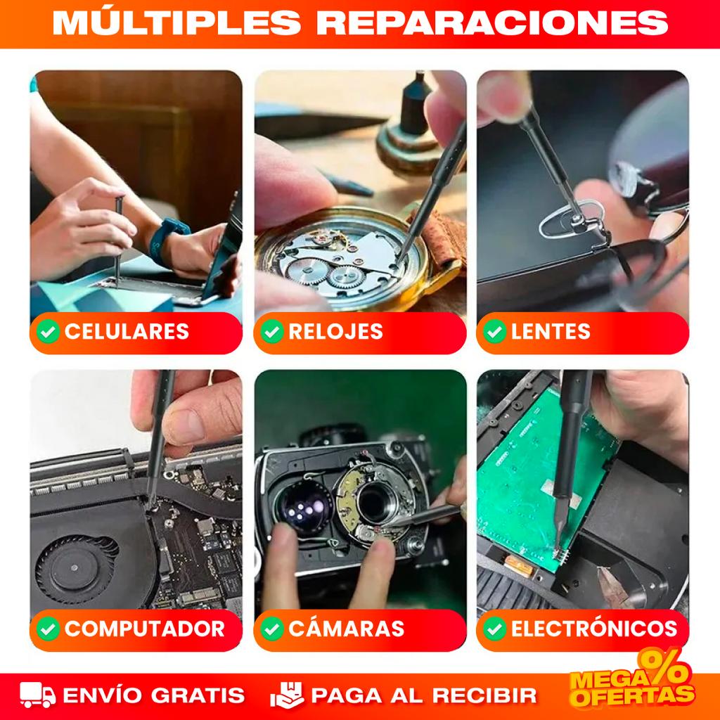 Kit Mini Destornillador Magnético 44 en 1