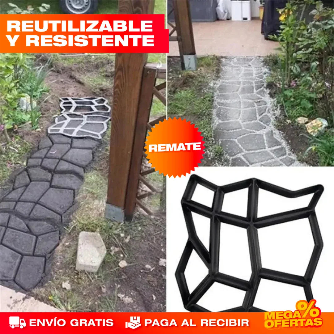 Molde Artesanal de Pavimento de Cemento para Jardín