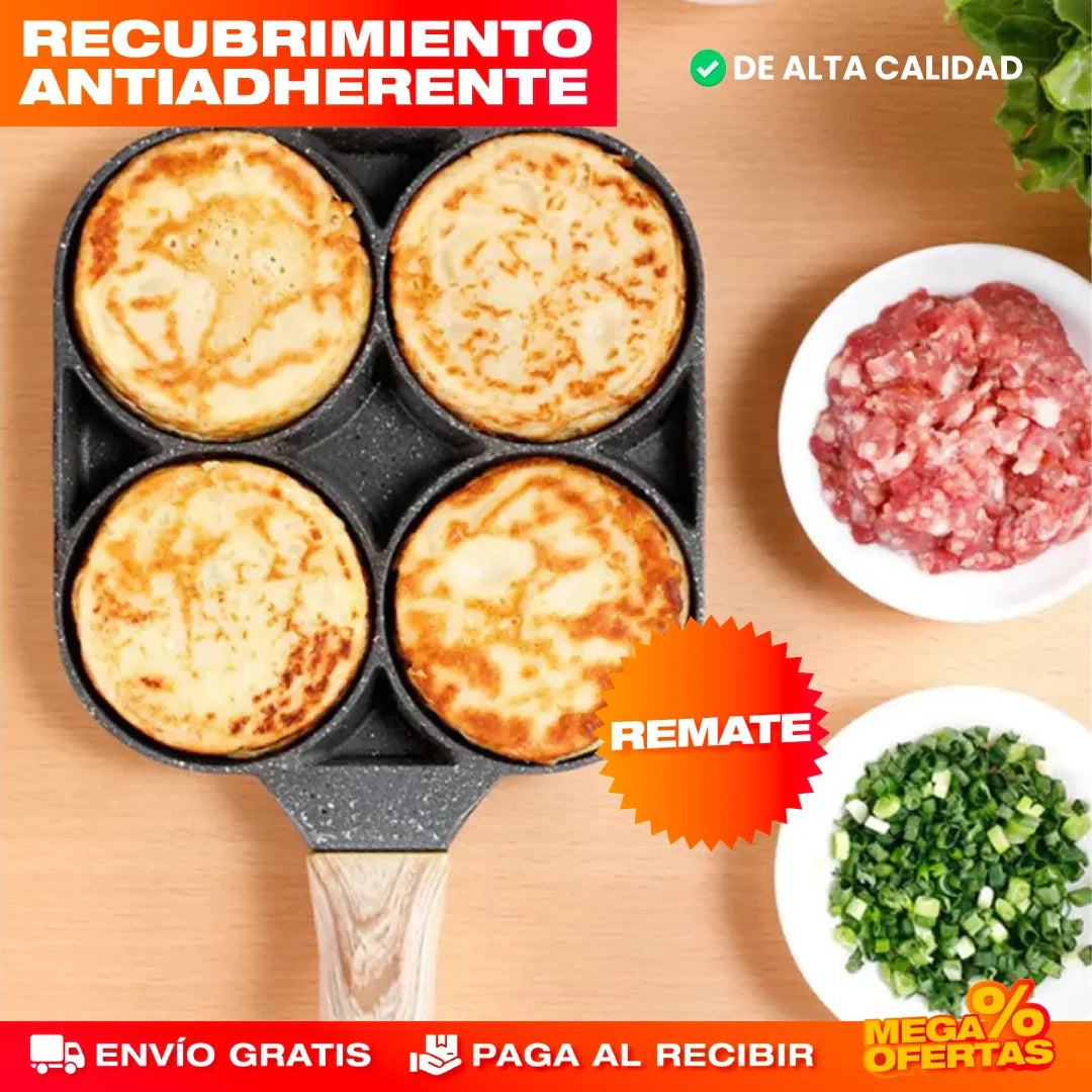 Sartén Antiadherente de 4 Puestos