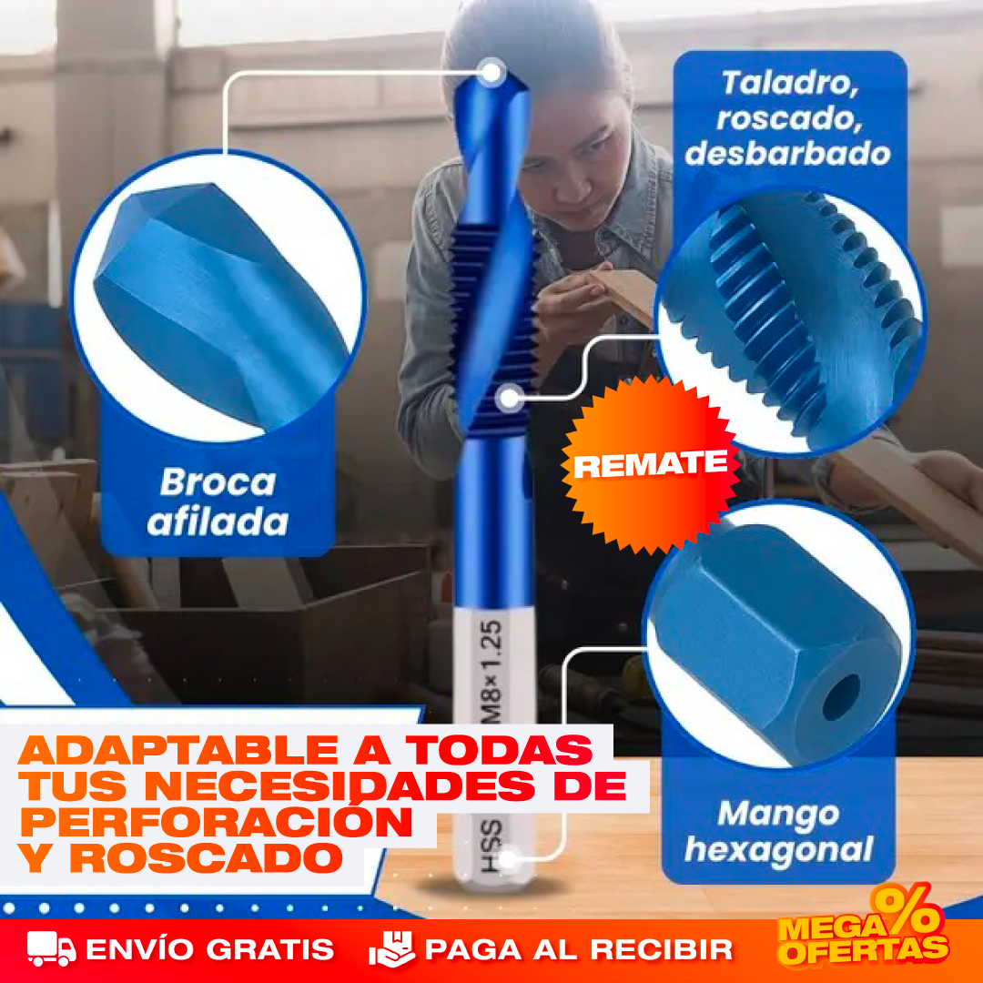 Brocas de Titanio Profesionales 3 en 1 – Set 6 Piezas Promo 2x1