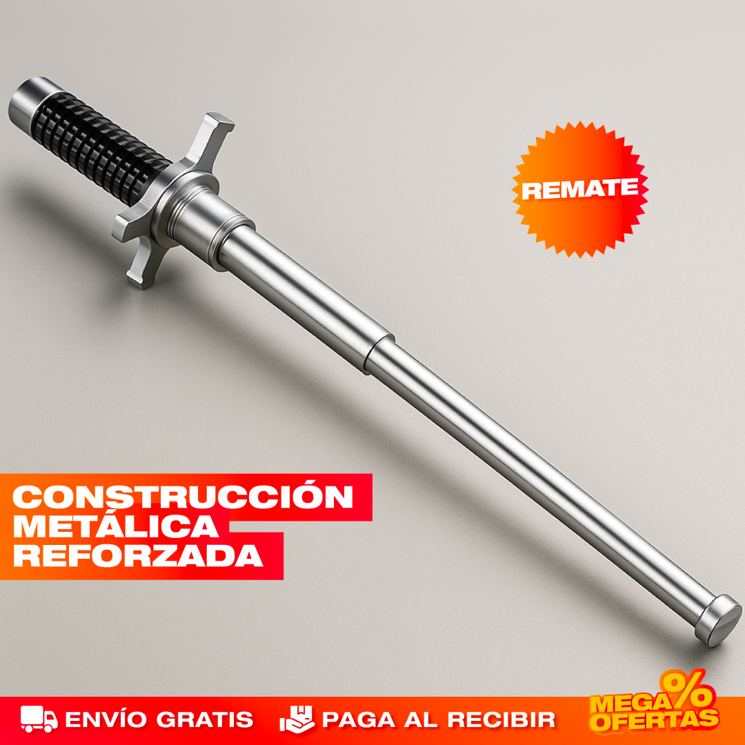 Bastón Retráctil de Senderismo y Seguridad con Rompevidrios