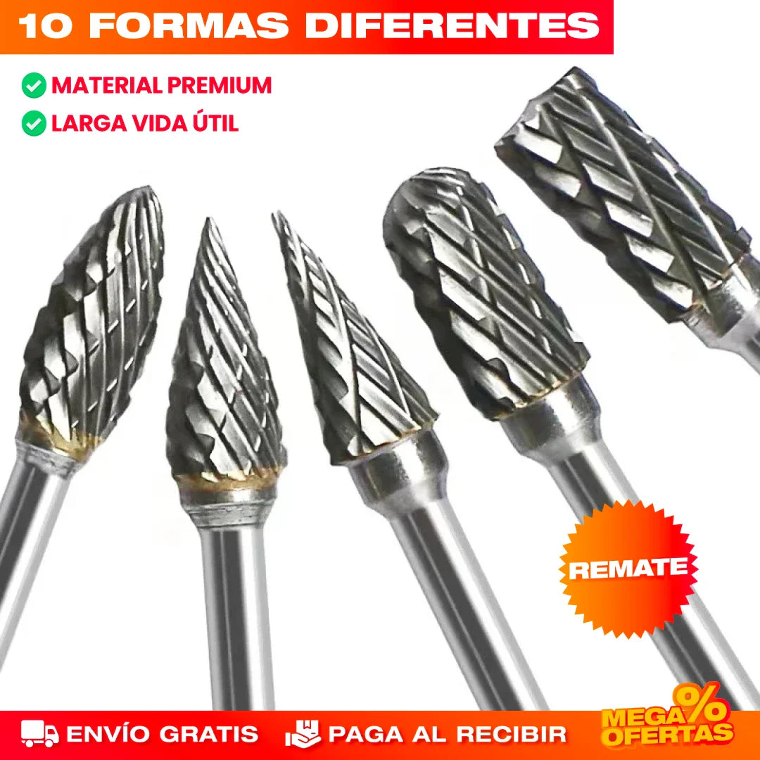 Brocas y Fresas de Carburo – Set x10