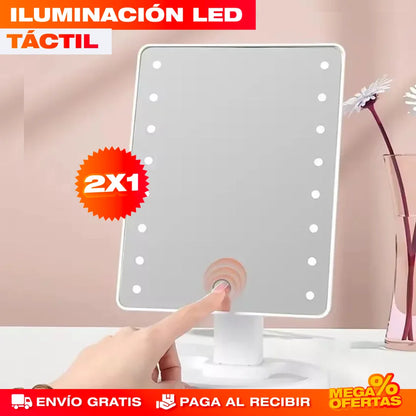 Espejo de Maquillaje con Iluminación LED – Promo 2x1