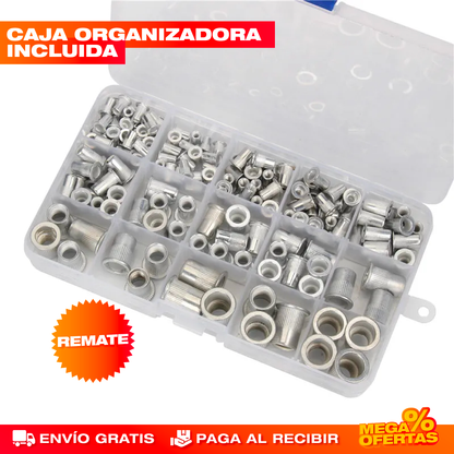 Juego de Tuercas Remachables – 190 Piezas