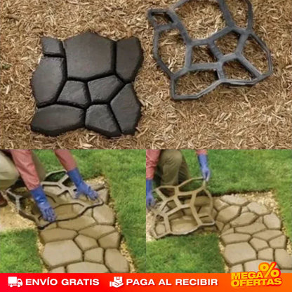 Molde Artesanal de Pavimento de Cemento para Jardín