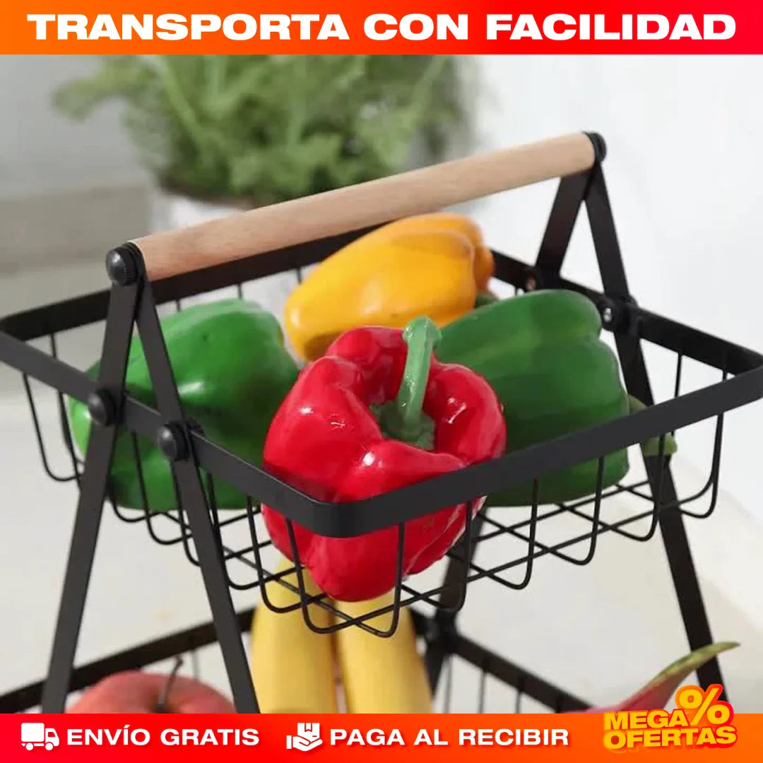Organizador de Frutas de 3 Niveles – 3 Cestas