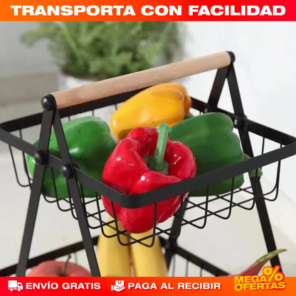Organizador de Frutas de 3 Niveles – 3 Cestas