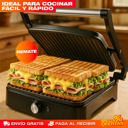 Parrilla Sanduchera Eléctrica Sokany