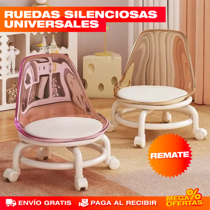 Silla Baja Giratoria 360° en Acrílico para Niños y Adultos