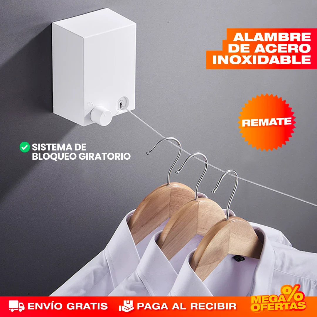 FlexiTend Pro® – Tendedero Retráctil de 4 Metros
