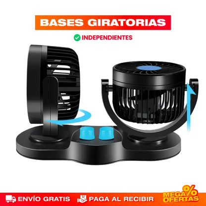 Ventilador de Doble Cabeza para Carro