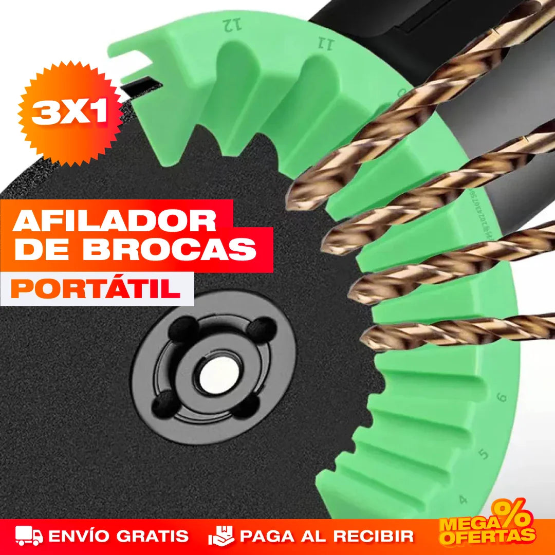 Afilador de Brocas Portátil – Promo 3x1
