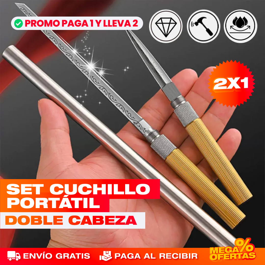 Cuchillo Multiusos de Doble Cabeza – 2 Sets