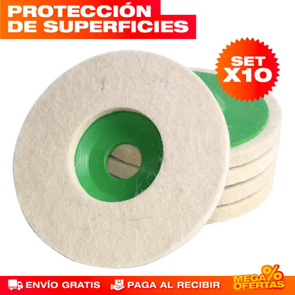 Discos Pulidores de Lana – Set x10