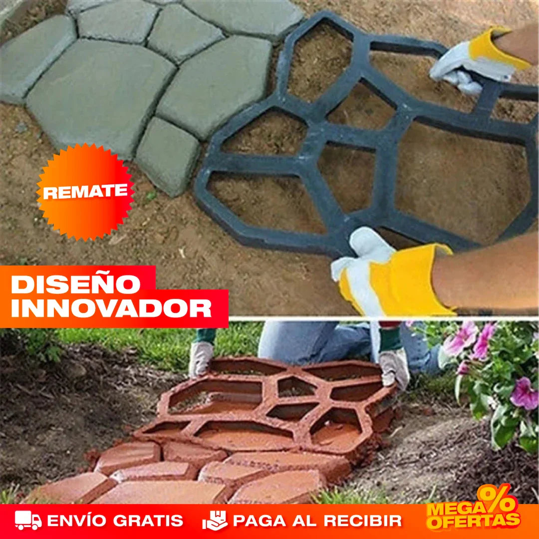 Molde Artesanal de Pavimento de Cemento para Jardín
