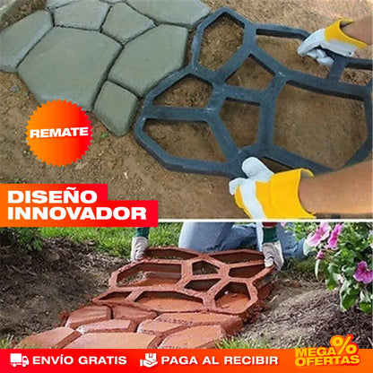 Molde Artesanal de Pavimento de Cemento para Jardín
