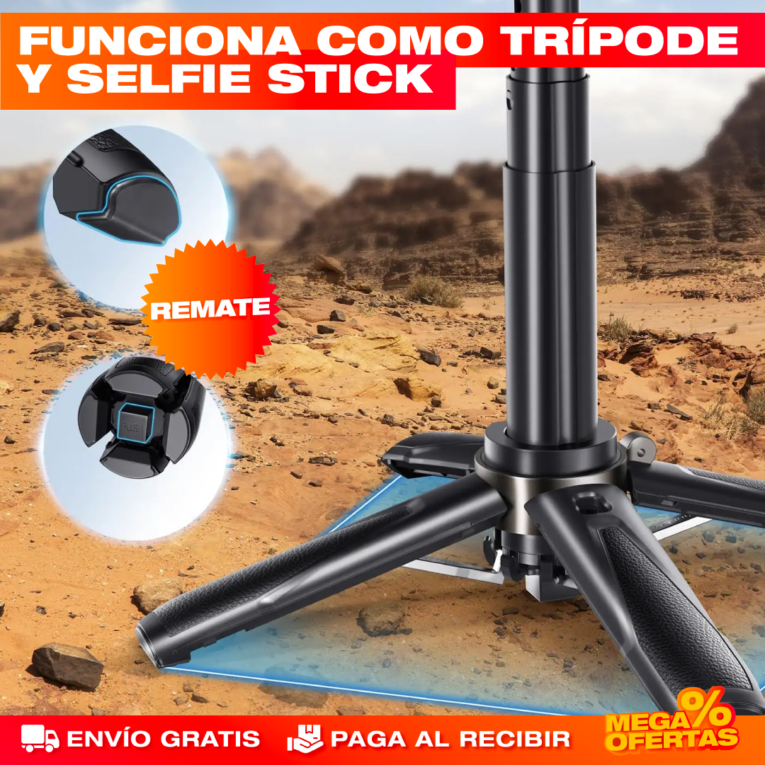Trípode Selfie Bluetooth 3 en 1