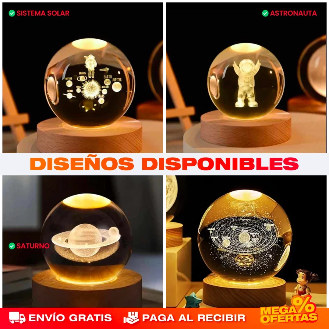 Lámpara Bola de Cristal LED 3D – Promo 2x1