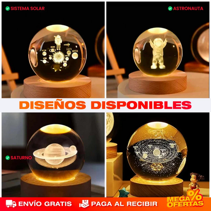 Lámpara Bola de Cristal LED 3D – Promo 2x1