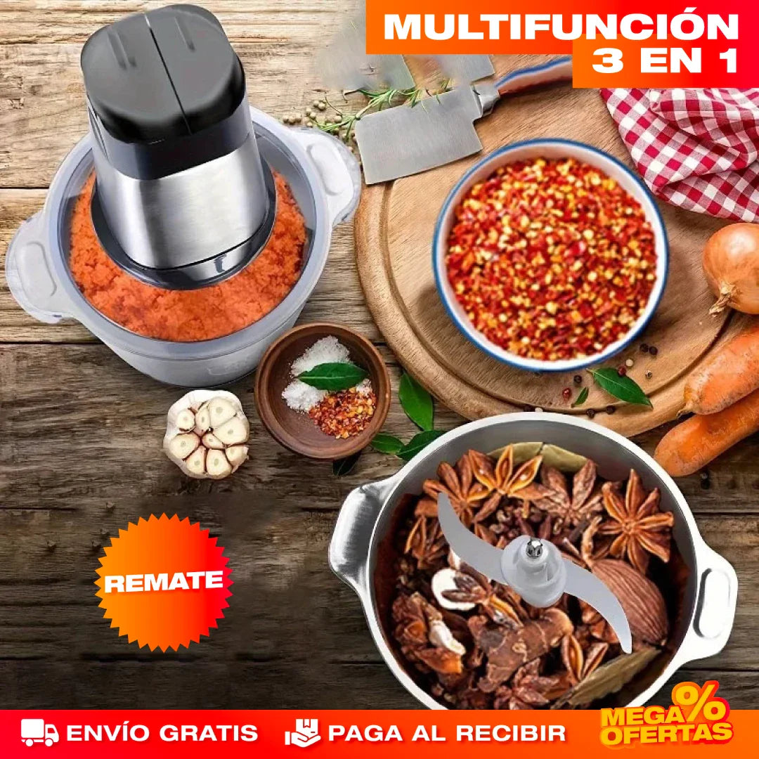 Molino Picador Eléctrico Acero Inoxidable 2 Litros – Tamaño Grande