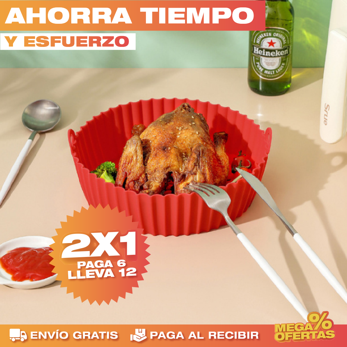 Set de 6 Canastas de Silicona para Air Fryer – Promo 2x1