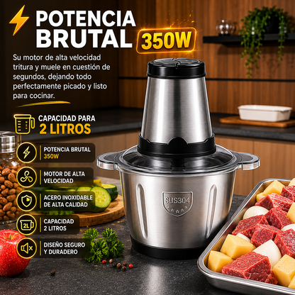 Procesador Eléctrico Acero inoxidable 2 Litros - Tamaño Grande